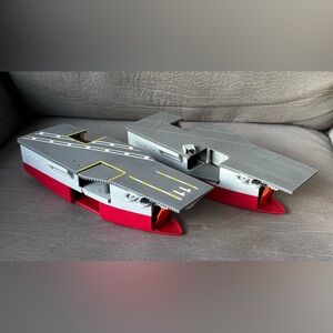 Vintage Micro Machines Aircraft Carrier Playset Lot Of 2 Galoob 1988